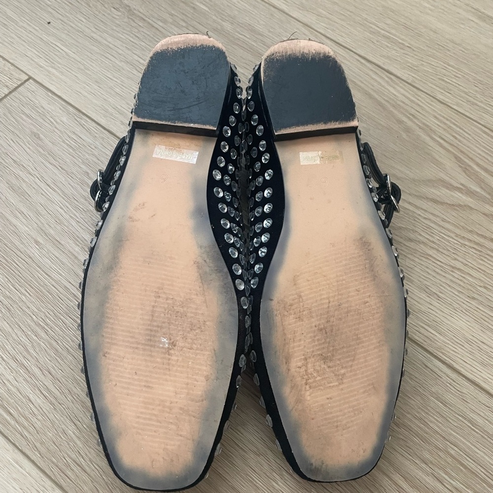 Amazon Black Studded Mary Jane Flats, Size 6 - Picture 2 of 2